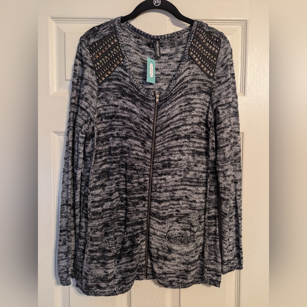 Maurices Black and White Knit Cardigan NWT